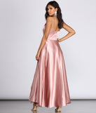 Ryder Satin A-Line Gown creates the perfect spring wedding guest dress or cocktail attire with stylish details in the latest trends for 2023!