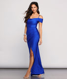 The Leilani Formal High Slit Dress is a gorgeous pick as your 2023 prom dress or formal gown for wedding guest, spring bridesmaid, or army ball attire!