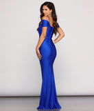 The Leilani Formal High Slit Dress is a gorgeous pick as your 2023 prom dress or formal gown for wedding guest, spring bridesmaid, or army ball attire!