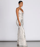 Ginger Sequin Mesh Strappy Gown creates the perfect summer wedding guest dress or cocktail party dresss with stylish details in the latest trends for 2023!