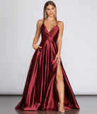 Priscilla Satin Evening Gown creates the perfect summer wedding guest dress or cocktail party dresss with stylish details in the latest trends for 2023!