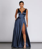Kat Formal Satin Gown creates the perfect summer wedding guest dress or cocktail party dresss with stylish details in the latest trends for 2023!