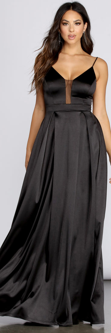 Avery Satin Ball Gown creates the perfect summer wedding guest dress or cocktail party dresss with stylish details in the latest trends for 2023!