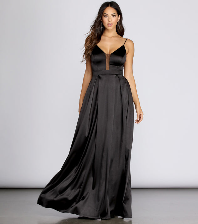 Avery Satin Ball Gown creates the perfect summer wedding guest dress or cocktail party dresss with stylish details in the latest trends for 2023!