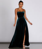 Alycia Velvet Lace-Up Gown creates the perfect summer wedding guest dress or cocktail party dresss with stylish details in the latest trends for 2023!