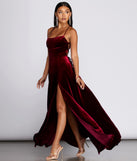 Dakota Velvet Lace Up Evening Gown creates the perfect summer wedding guest dress or cocktail party dresss with stylish details in the latest trends for 2023!
