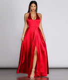 Hazel Formal Halter Satin Dress creates the perfect summer wedding guest dress or cocktail party dresss with stylish details in the latest trends for 2023!