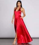 Hazel Formal Halter Satin Dress creates the perfect summer wedding guest dress or cocktail party dresss with stylish details in the latest trends for 2023!