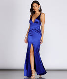 Violette Satin Sash Evening Gown creates the perfect summer wedding guest dress or cocktail party dresss with stylish details in the latest trends for 2023!