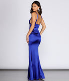 Violette Satin Sash Evening Gown creates the perfect spring wedding guest dress or cocktail attire with stylish details in the latest trends for 2023!
