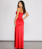 Nori Formal Plunging Satin Dress creates the perfect summer wedding guest dress or cocktail party dresss with stylish details in the latest trends for 2023!