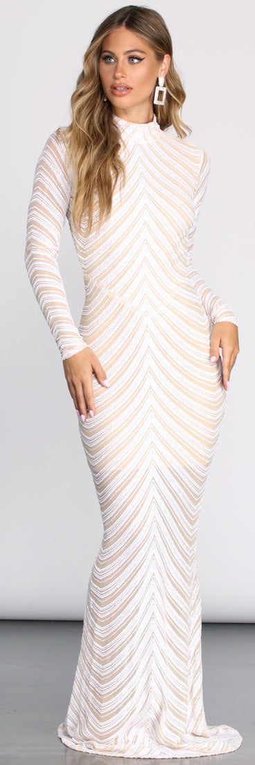 Madeline Sequin Mesh Formal Dress is a stunning choice for a bridesmaid dress or maid of honor dress, and to feel beautiful at Prom 2023, spring weddings, formals, & military balls!