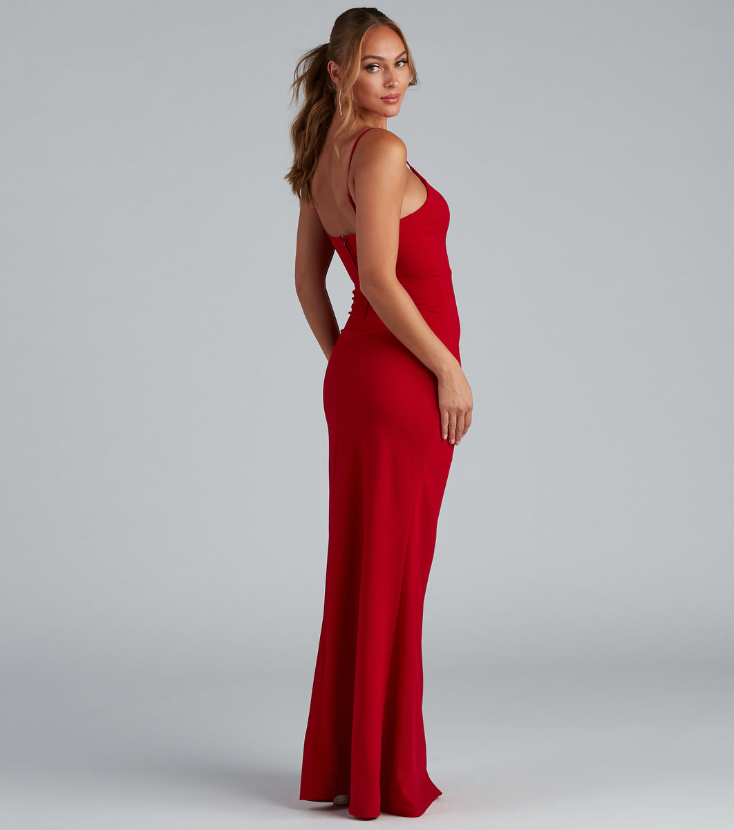Evanna Formal Crepe Ruched Dress & Windsor