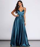 Lyndsay Satin Formal Gown creates the perfect summer wedding guest dress or cocktail party dresss with stylish details in the latest trends for 2023!