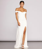 Theia Crepe Side Slit Gown is a stunning choice for a bridesmaid dress or maid of honor dress, and to feel beautiful at Prom 2023, spring weddings, formals, & military balls!