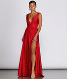 Ellen Deep V Slit Gown creates the perfect summer wedding guest dress or cocktail party dresss with stylish details in the latest trends for 2023!