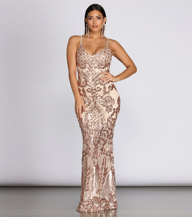 Laylah Sequin Mermaid Gown creates the perfect summer wedding guest dress or cocktail party dresss with stylish details in the latest trends for 2023!