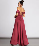 Kara Satin Off Shoulder Formal Gown creates the perfect summer wedding guest dress or cocktail party dresss with stylish details in the latest trends for 2023!