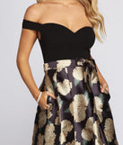 Maude Floral Woven Satin Gown creates the perfect spring wedding guest dress or cocktail attire with stylish details in the latest trends for 2023!