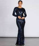 Teddi Sequin Long-Sleeve Gown creates the perfect summer wedding guest dress or cocktail party dresss with stylish details in the latest trends for 2023!