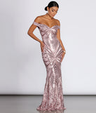 Lilith Off-Shoulder Sequin Evening Gown creates the perfect summer wedding guest dress or cocktail party dresss with stylish details in the latest trends for 2023!
