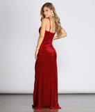 Lara Formal Velvet High Slit Dress creates the perfect summer wedding guest dress or cocktail party dresss with stylish details in the latest trends for 2023!