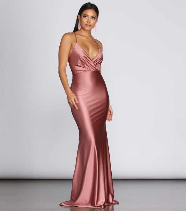 Jerry Cross Back Draped Gown creates the perfect summer wedding guest dress or cocktail party dresss with stylish details in the latest trends for 2023!