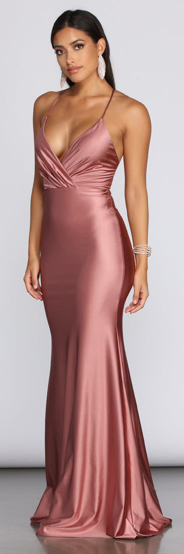 Jerry Cross Back Draped Gown creates the perfect summer wedding guest dress or cocktail party dresss with stylish details in the latest trends for 2023!
