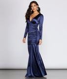 Katherine Formal Satin Ruched Dress creates the perfect summer wedding guest dress or cocktail party dresss with stylish details in the latest trends for 2023!