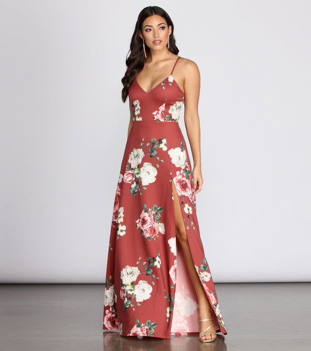 Danya Scuba Floral A-Line Dress & Windsor