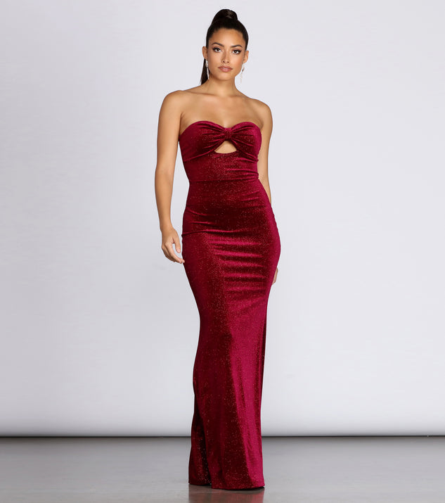 The Annabeth Velvet Strapless Gown is a gorgeous pick as your 2023 prom dress or formal gown for wedding guest, spring bridesmaid, or army ball attire!