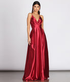 Gabi Satin A-Line Gown creates the perfect summer wedding guest dress or cocktail party dresss with stylish details in the latest trends for 2023!