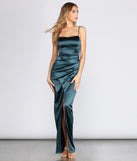 Kay Formal Lace Up Satin Dress creates the perfect summer wedding guest dress or cocktail party dresss with stylish details in the latest trends for 2023!