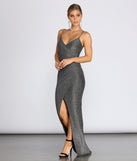 Cathy Formal Metallic Wrap Dress creates the perfect summer wedding guest dress or cocktail party dresss with stylish details in the latest trends for 2023!