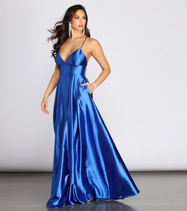 Tawny Formal Satin Pleated Dress is a stunning choice for a bridesmaid dress or maid of honor dress, and to feel beautiful at Prom 2023, spring weddings, formals, & military balls!