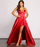 The Belinda Formal Satin Lace Up A-Line Dress is a gorgeous pick as your 2023 prom dress or formal gown for wedding guest, spring bridesmaid, or army ball attire!
