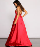 The Belinda Formal Satin Lace Up A-Line Dress is a gorgeous pick as your 2023 prom dress or formal gown for wedding guest, spring bridesmaid, or army ball attire!