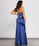 The Almira Satin Wrap Evening Gown is a gorgeous pick as your 2023 prom dress or formal gown for wedding guest, spring bridesmaid, or army ball attire!