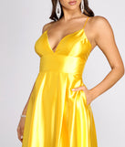 Maple Pleated Satin Cross Back Dress is a stunning choice for a bridesmaid dress or maid of honor dress, and to feel beautiful at Prom 2023, spring weddings, formals, & military balls!