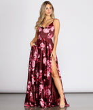 The Lhea Satin Floral A-Line Dress is a gorgeous pick as your 2023 prom dress or formal gown for wedding guest, spring bridesmaid, or army ball attire!