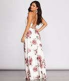 The Gal Lace Up Back Chiffon Floral A-Line Dress is a gorgeous pick as your 2023 prom dress or formal gown for wedding guest, spring bridesmaid, or army ball attire!