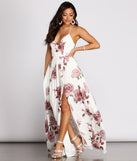 The Gal Lace Up Back Chiffon Floral A-Line Dress is a gorgeous pick as your 2023 prom dress or formal gown for wedding guest, spring bridesmaid, or army ball attire!