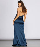 The Lena Formal Open Back Satin Dress is a gorgeous pick as your 2023 prom dress or formal gown for wedding guest, spring bridesmaid, or army ball attire!