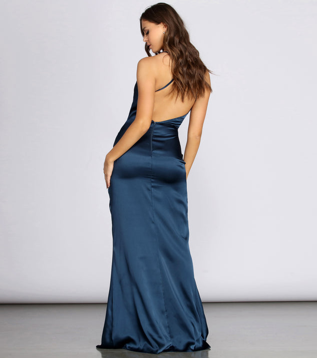 Lena Formal Open Back Satin Dress & Windsor