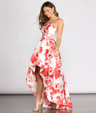 The Kamala Floral High Low Dress is a gorgeous pick as your 2023 prom dress or formal gown for wedding guest, spring bridesmaid, or army ball attire!