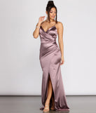 Julina Wrap Satin Dress creates the perfect summer wedding guest dress or cocktail party dresss with stylish details in the latest trends for 2023!