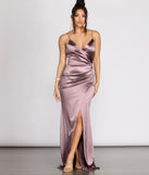 Julina Wrap Satin Dress creates the perfect summer wedding guest dress or cocktail party dresss with stylish details in the latest trends for 2023!