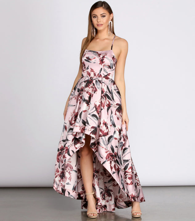 Tatum Satin Floral High Low Dress & Windsor