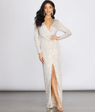 Bella Formal Sequin Wrap Dress creates the perfect summer wedding guest dress or cocktail party dresss with stylish details in the latest trends for 2023!