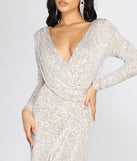 Bella Formal Sequin Wrap Dress creates the perfect summer wedding guest dress or cocktail party dresss with stylish details in the latest trends for 2023!